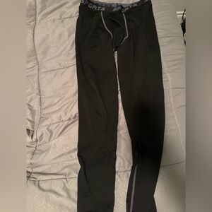 Black Leggings with Gray Trim